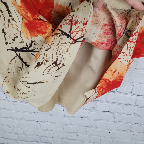 NYGARD | 100% linen foliage tree design fully lined skirt - Picture 4 of 6